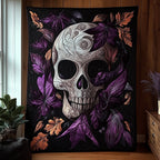 Gothic Skull Quilted Blanket printed blanket