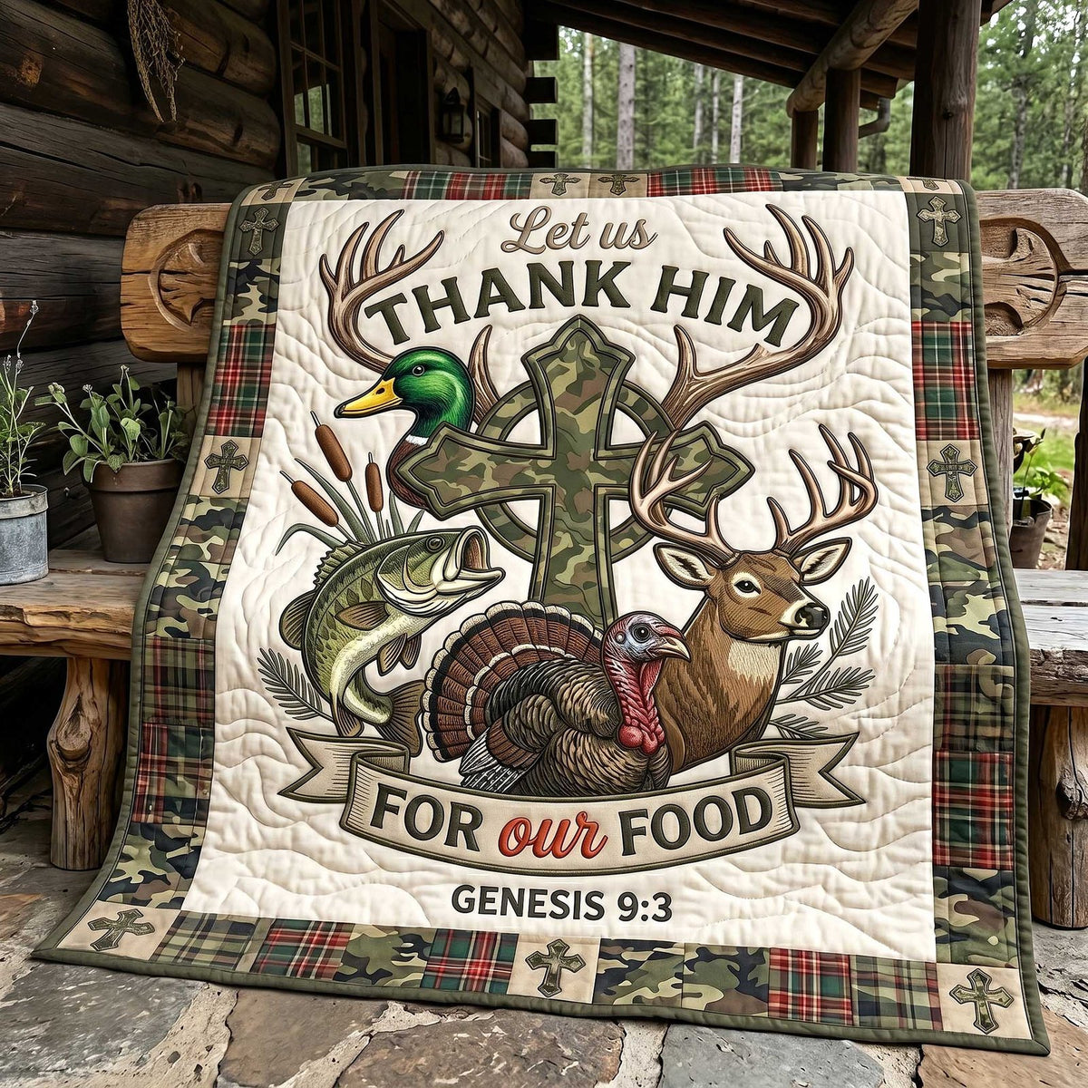 Graceful Wilderness Quilted Blanket printed blanket