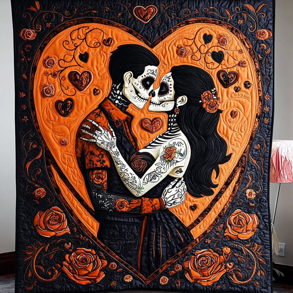 Graveyard Hearts Quilted Blanket printed blanket