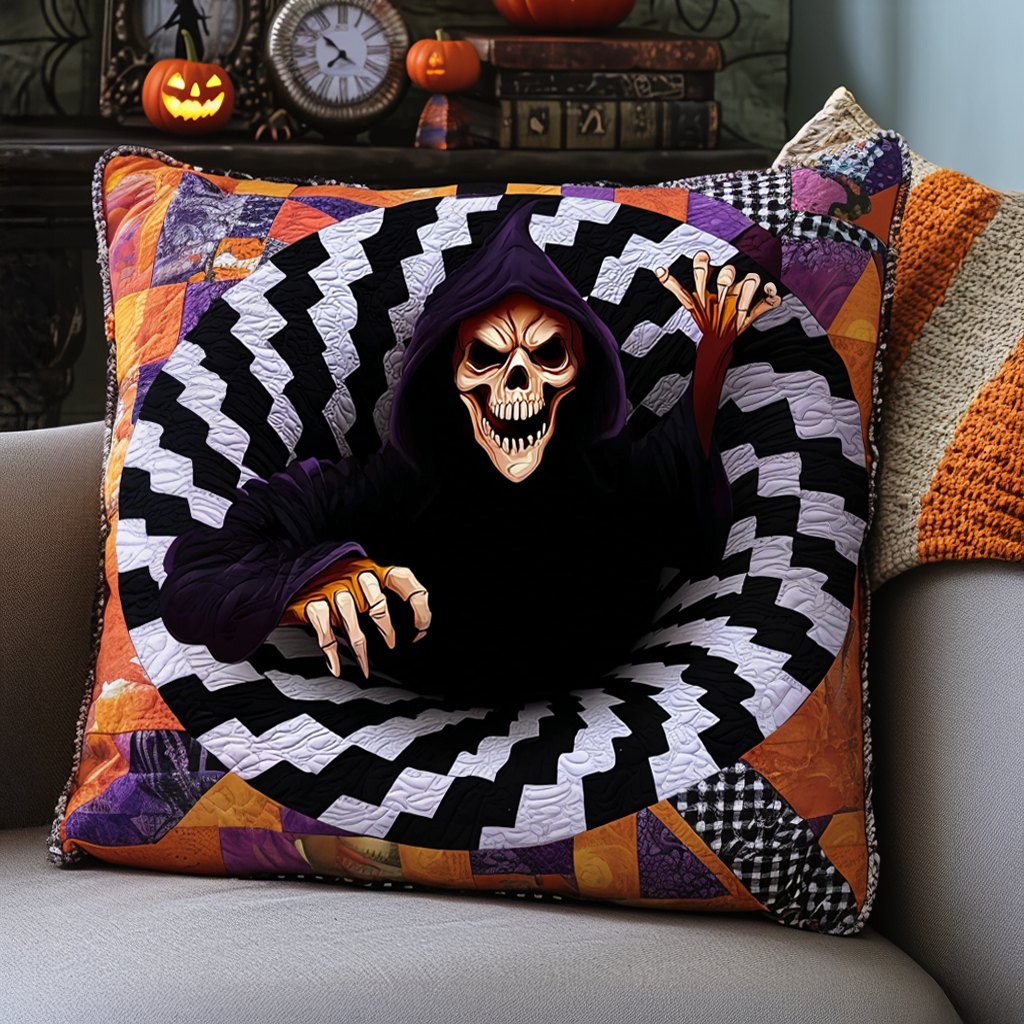 Grimm Reaper Grasp Quilted Cushion Cover printed cushion cover