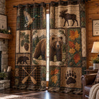 Grizzly Autumn Crossing Quilted Curtains printed door curtain