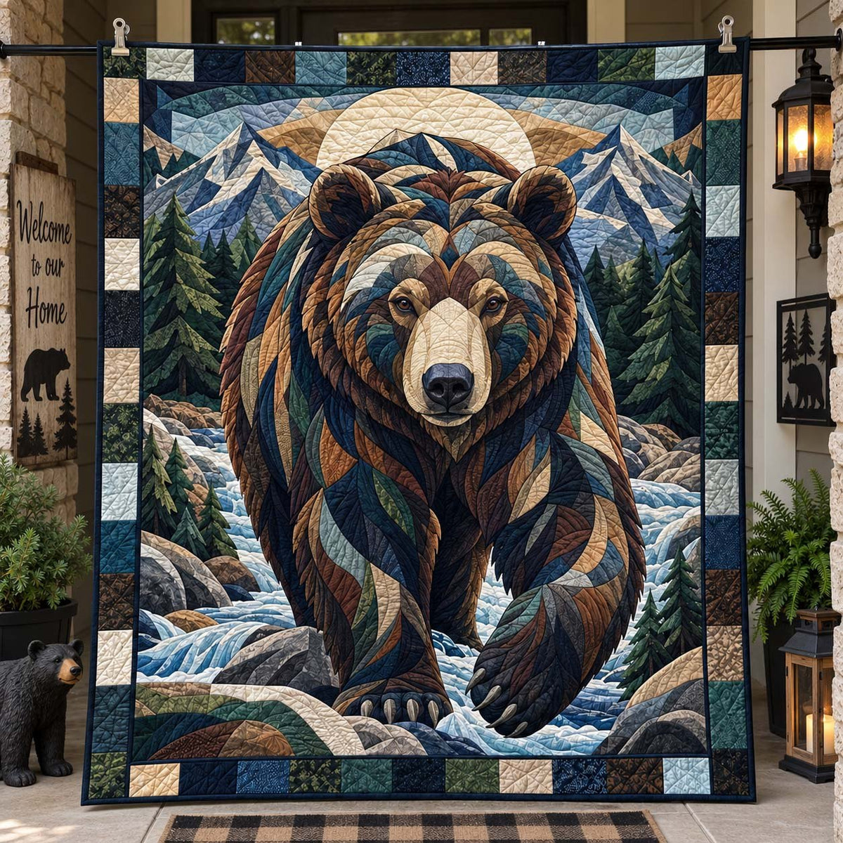 Grizzly River Crossing printed blanket