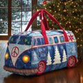 Groovy Xmas Wheels Quilted Duffle Bag printed quilted duffle bag