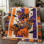 Halloween Dachshund Quilted Blanket printed blanket