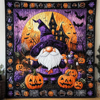 Halloween Gnome Quilted Blanket printed blanket