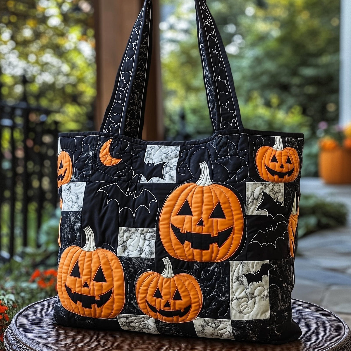 Halloween Magic Quilted Tote Bag printed tote bag