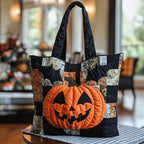 Halloween Magic Quilted Tote Bag printed tote bag