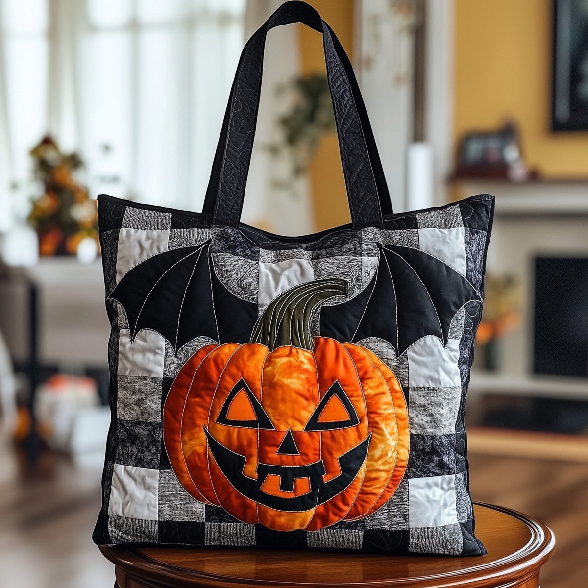 Halloween Magic Quilted Tote Bag printed tote bag