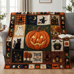 Halloween Patchwork Quilted Blanket printed blanket