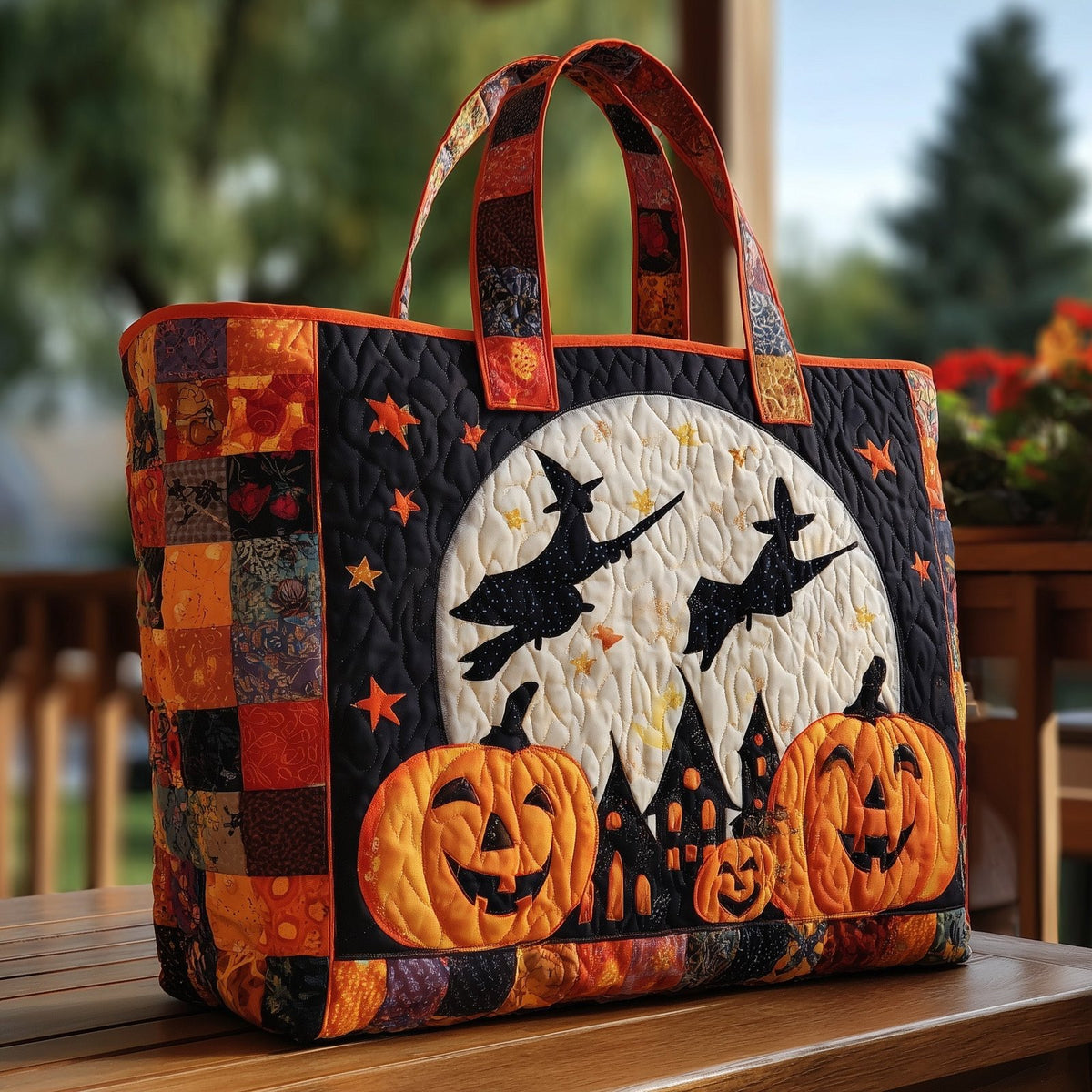 Halloween Quilted Tote Bag printed tote bag