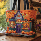 Halloween Store Quilted Tote Bag printed tote bag