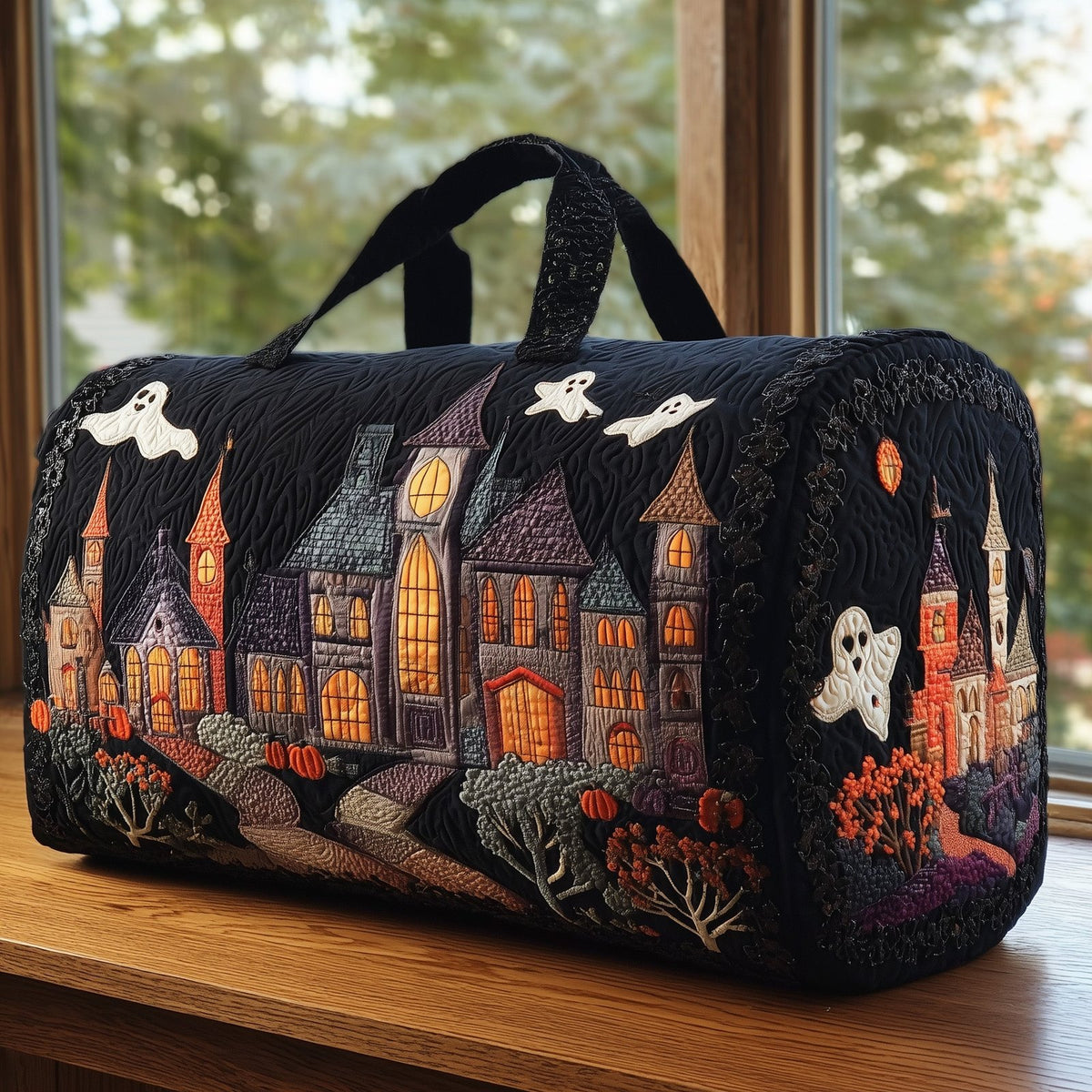 Halloween Vibe Quilted Duffle Bag printed duffle bag