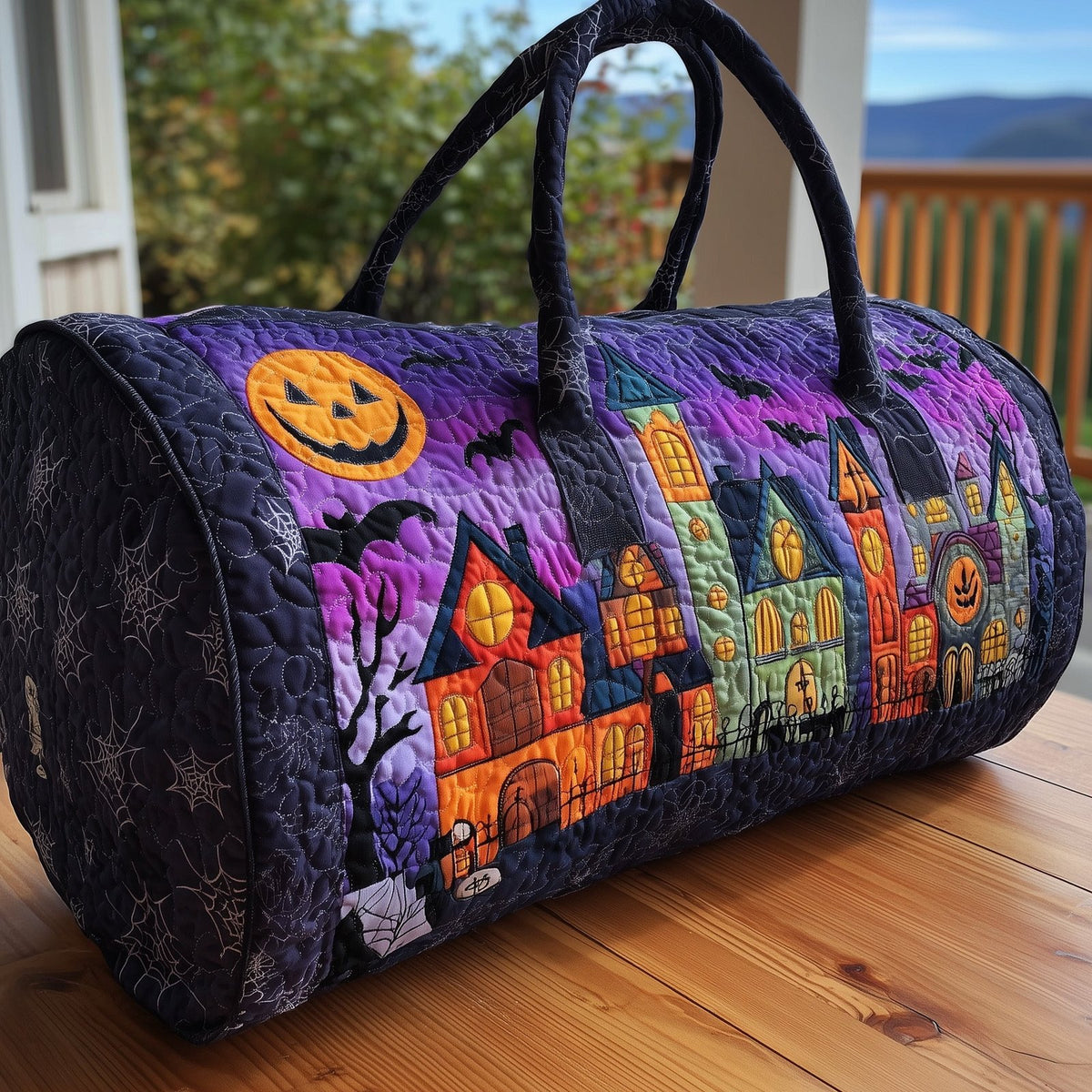 Halloween Vibe Quilted Duffle Bag printed duffle bag