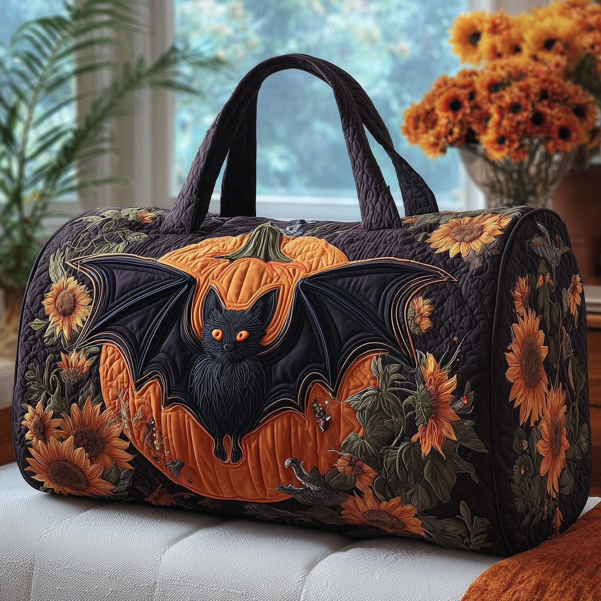 Halloween Wings Quilted Duffle Bag printed duffle bag