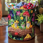 Happy Frogs Quilted Laundry Hamper printed laundry hamper