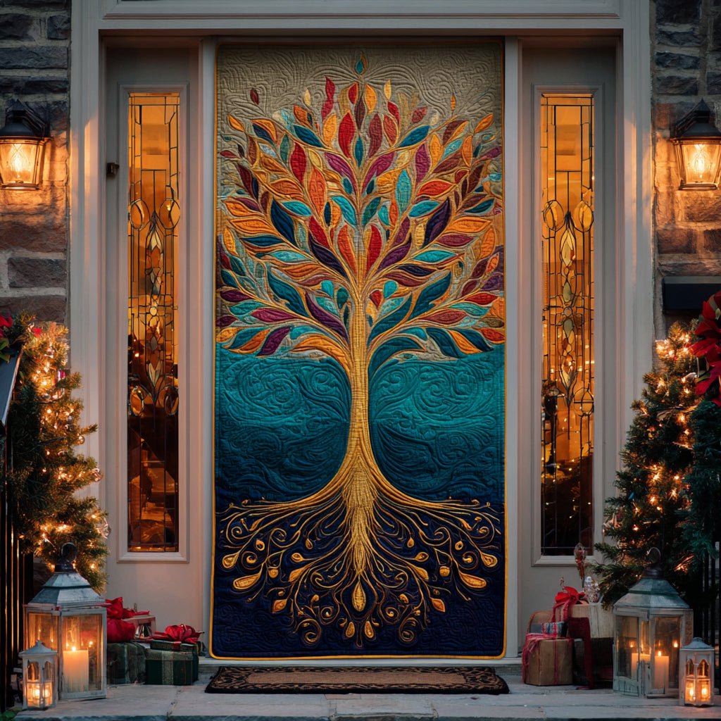 Harmony Bloom Quilted Door Curtain printed door curtain