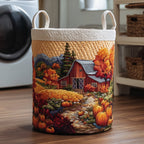 Harvest Farmhouse Quilted Laundry Hamper printed laundry hamper