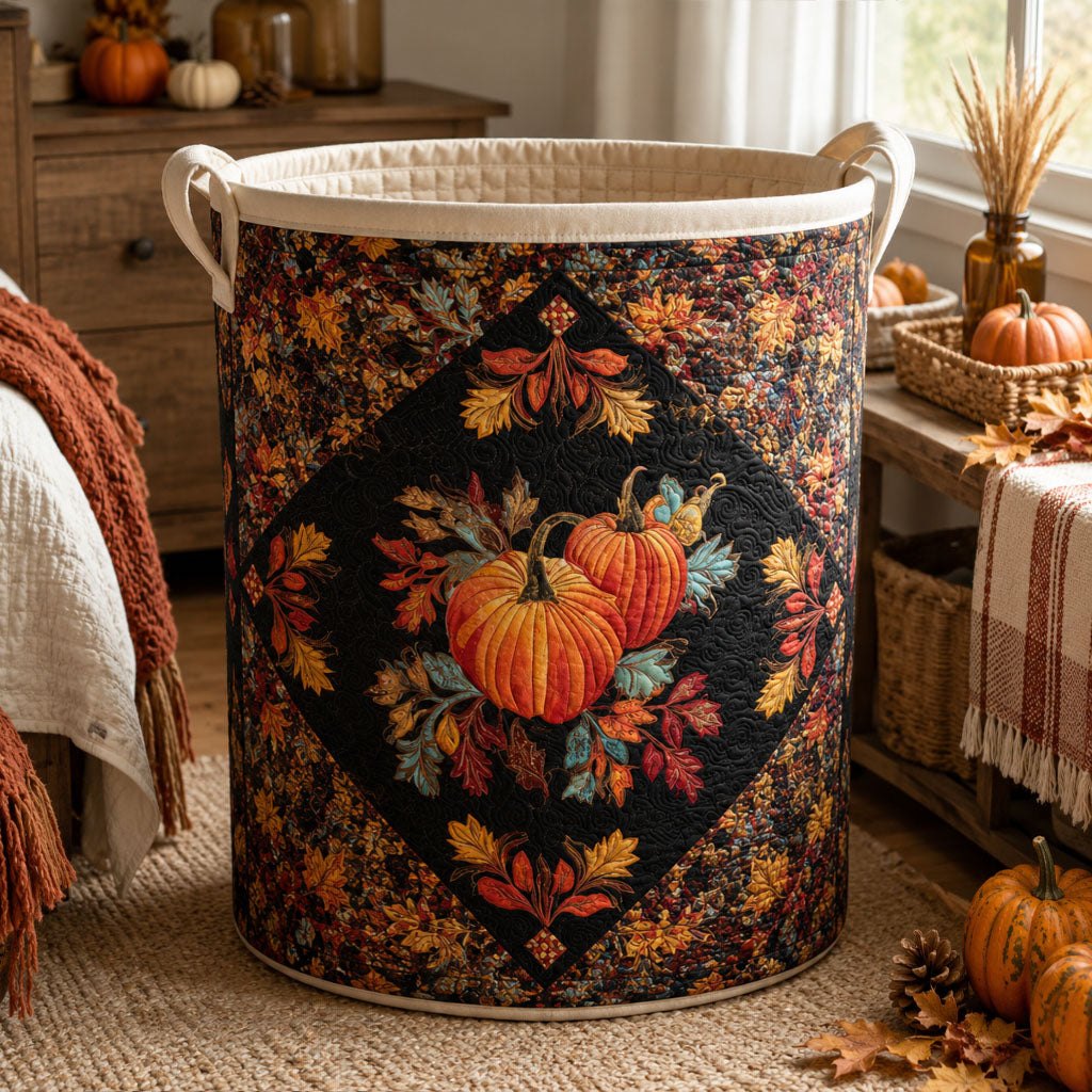 Harvest Home Traditions Quilted Laundry Hamper printed laundry hamper