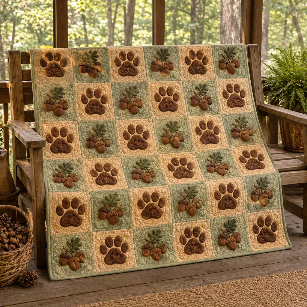 Harvest Paws Quilted Blanket printed quilt blanket