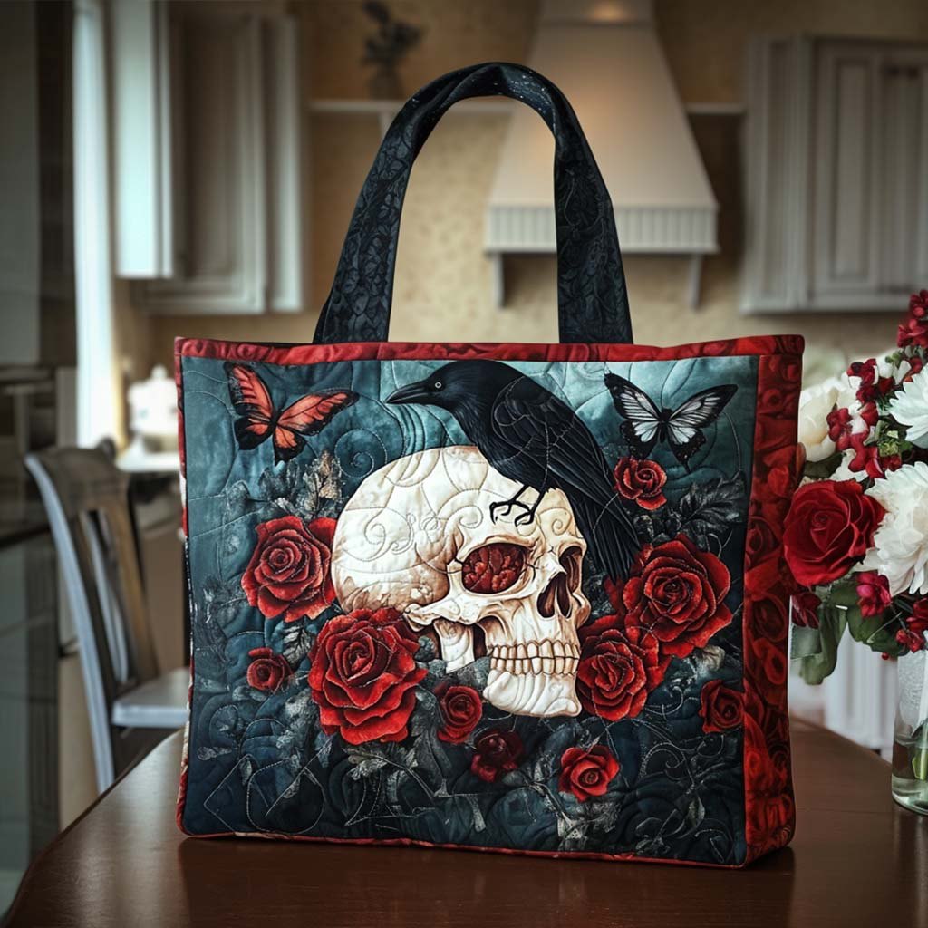 Haunted Beauty Quilted Tote Bag printed tote bag