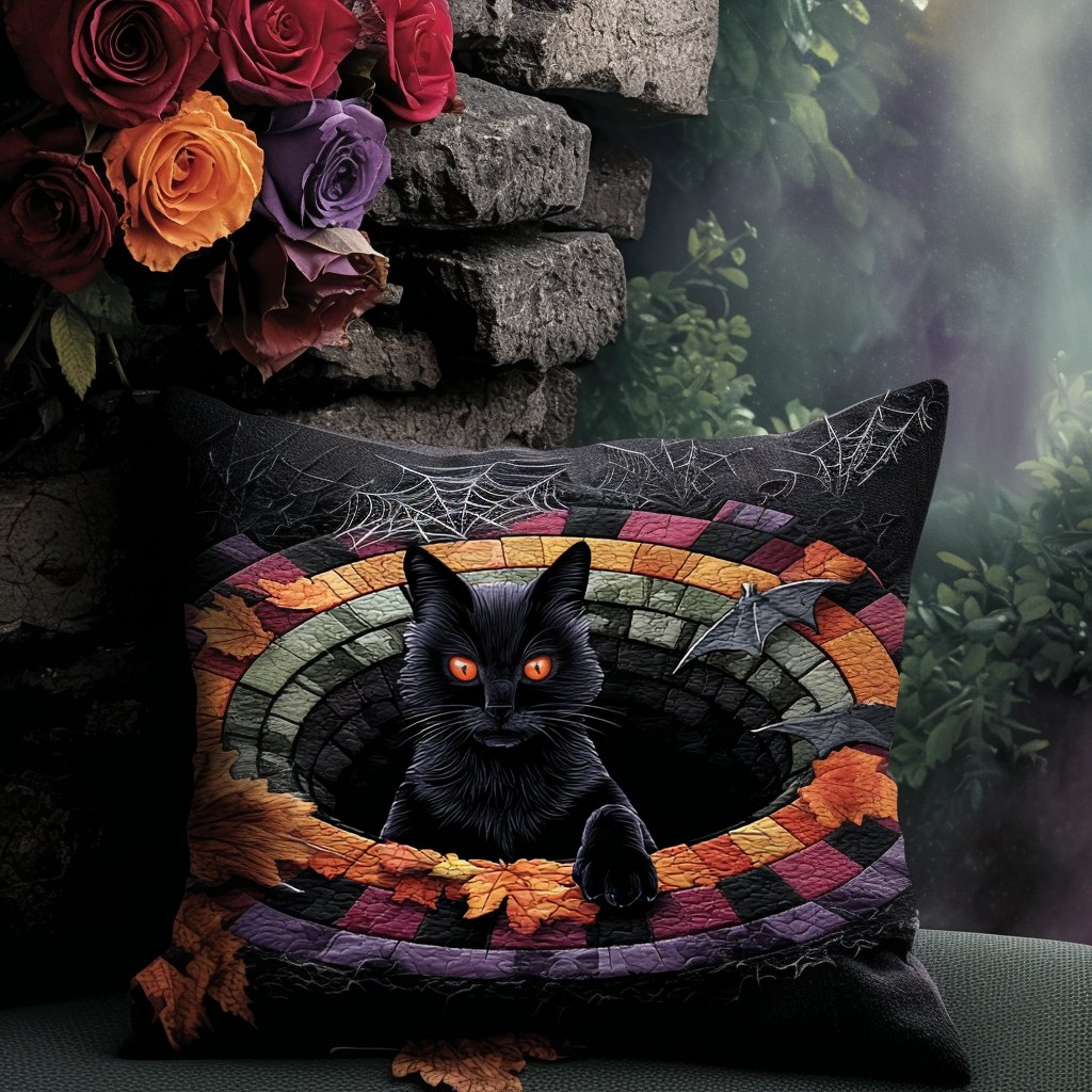 Haunted Eyes Quilted Cushion Cover printed cushion cover