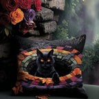 Haunted Eyes Quilted Cushion Cover printed cushion cover
