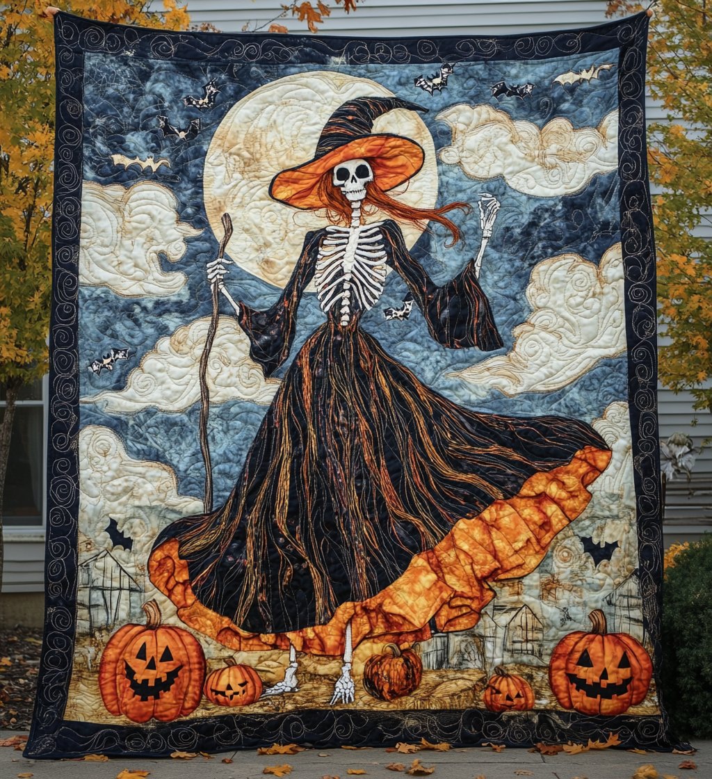 Haunted Harvest Quilted Blanket printed blanket