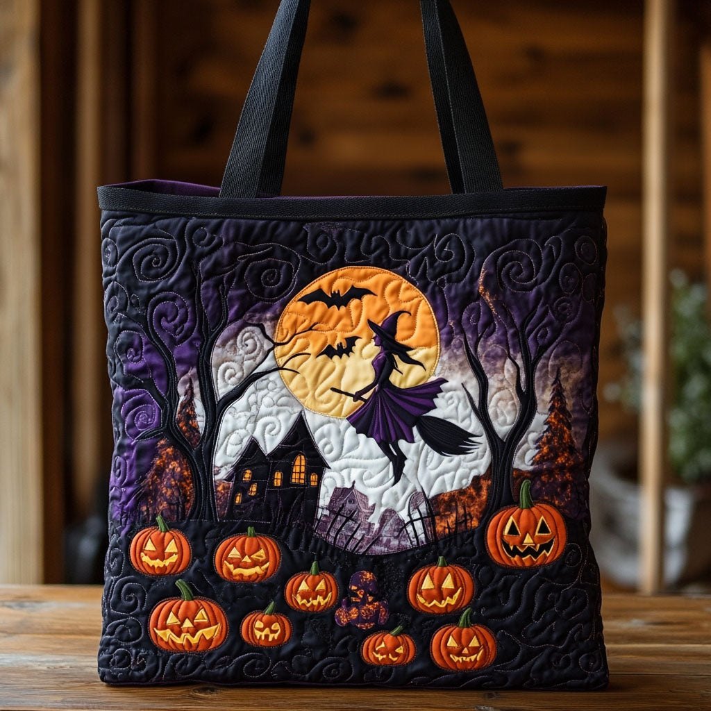 Haunted Harvest Quilted Tote Bag printed tote bag