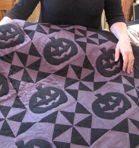 Haunted House Halloween Quilted Blanket printed blanket