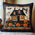 Haunted House Halloween Quilted Cushion Cover printed cushion cover