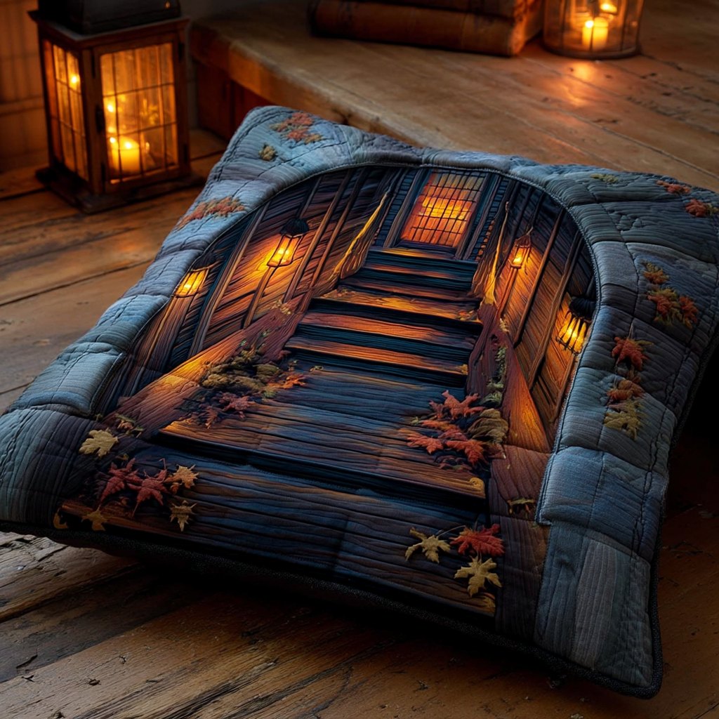 Haunted Lantern Cellar Quilted Cushion Cover printed cushion cover
