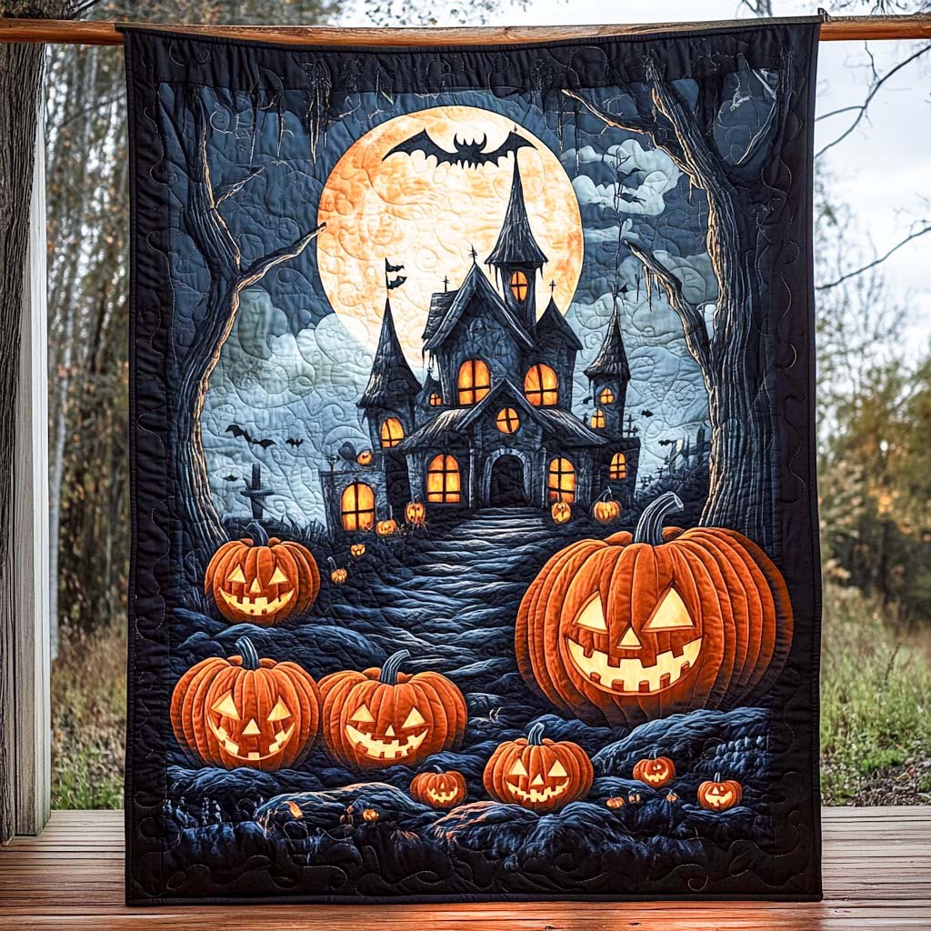 Haunted Manor Quilted Blanket printed blanket