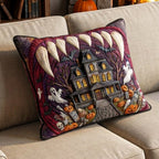 Haunted Maw Quilted Cushion Cover printed cushion cover