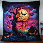 Haunted Moon Tree Quilted Blanket printed blanket