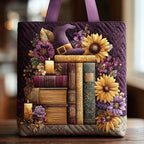 Haunted Page Quilted Tote Bag printed tote bag