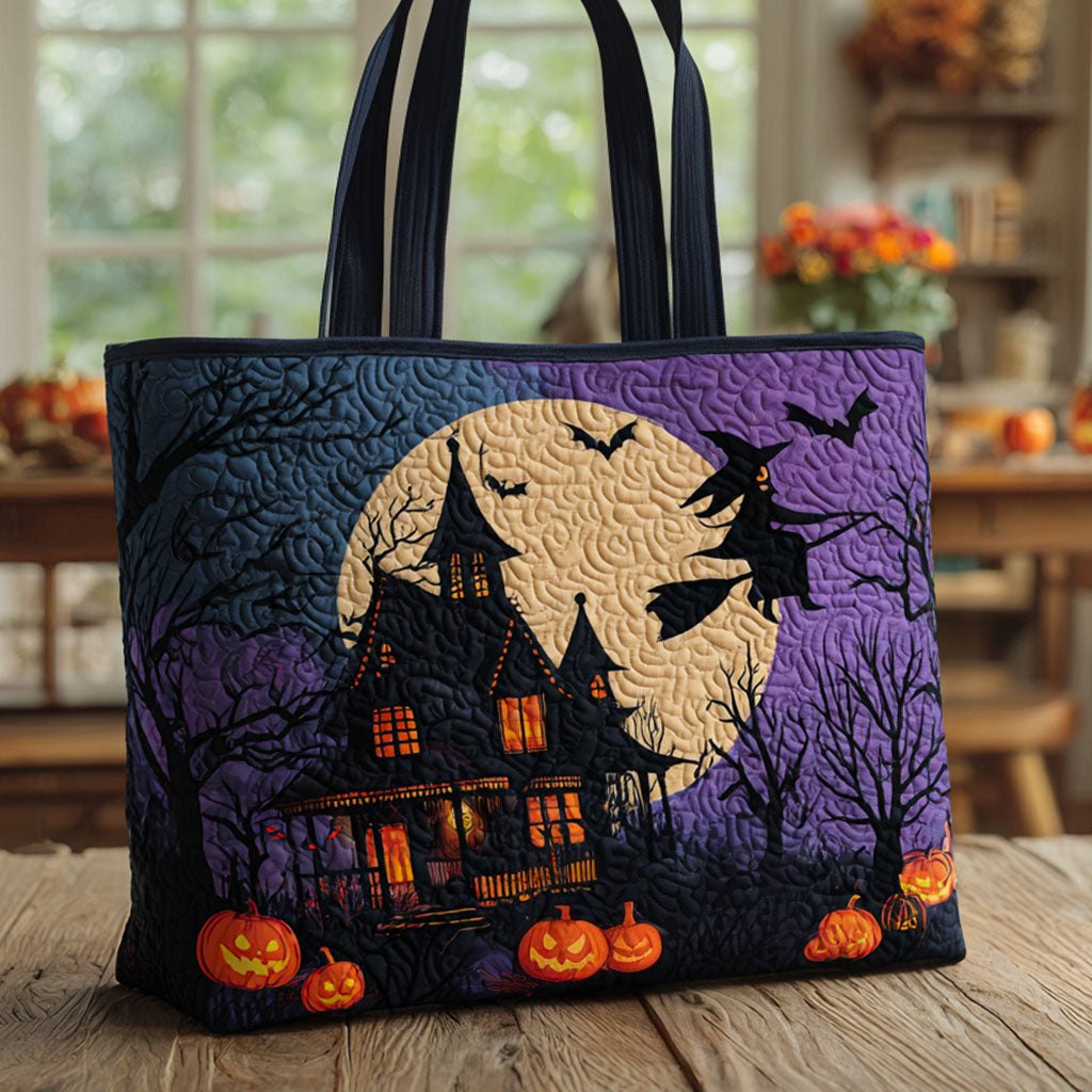 Haunted Sky Quilted Tote Bag printed tote bag