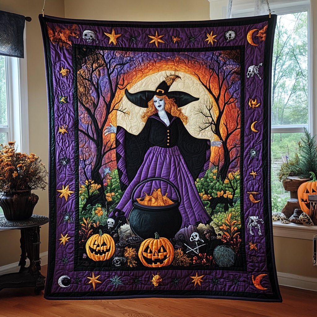 Haunting Halloween Spooky Twist Quilted Blanket printed blanket