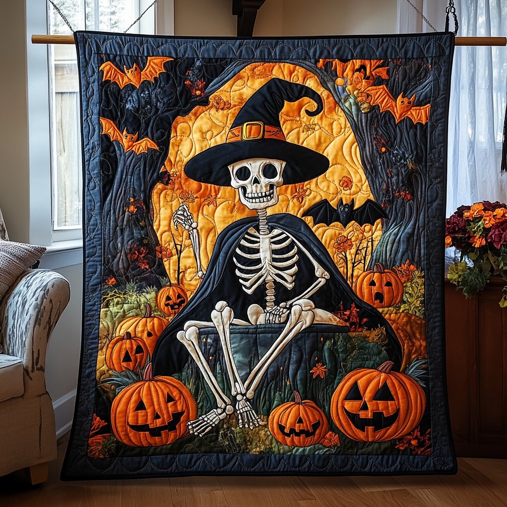 Haunting Twist Halloween Quilted Blanket printed blanket