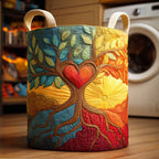 Heart Fruit Tree Quilted Laundry Hamper printed laundry hamper
