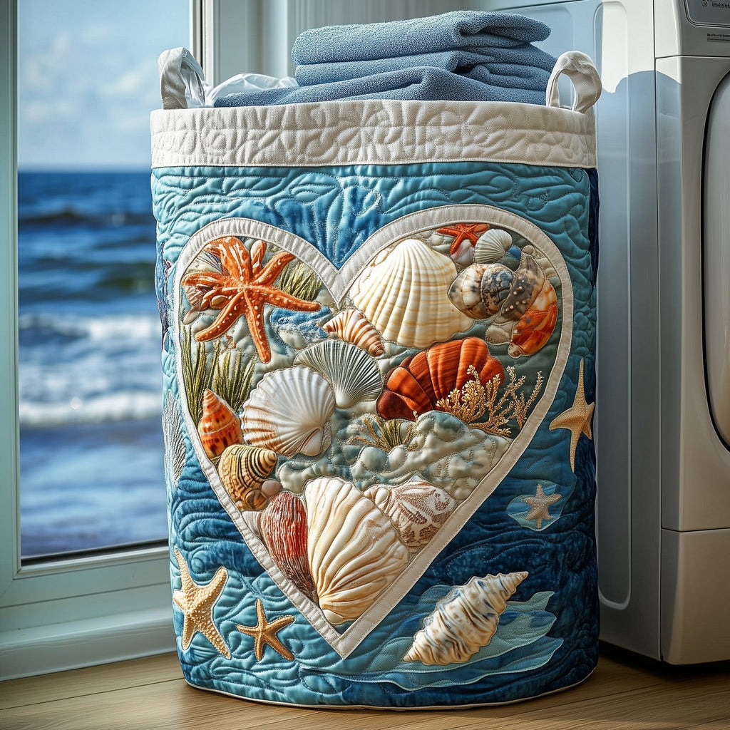 Heart Of Ocean Quilted Laundry Hamper printed laundry hamper