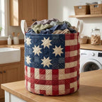 Heritage Star Quilted Laundry Hamper printed laundry hamper