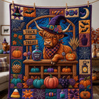 Highland Spooky Harvest Stand Qulited Blanket printed blanket