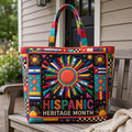 Hispanic Heritage Month Quilted Tote Bag printed quilted tote bag