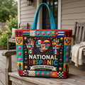 Hispanic Heritage Month Quilted Tote Bag printed quilted tote bag