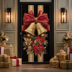 Holiday Bells Quilted Door Curtain printed door curtain