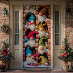 Holiday Gnome Parade Quilted Door Curtain printed door curtain