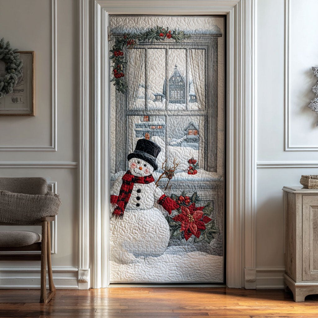 Holiday Snowman Quilted Door Curtain printed door curtain