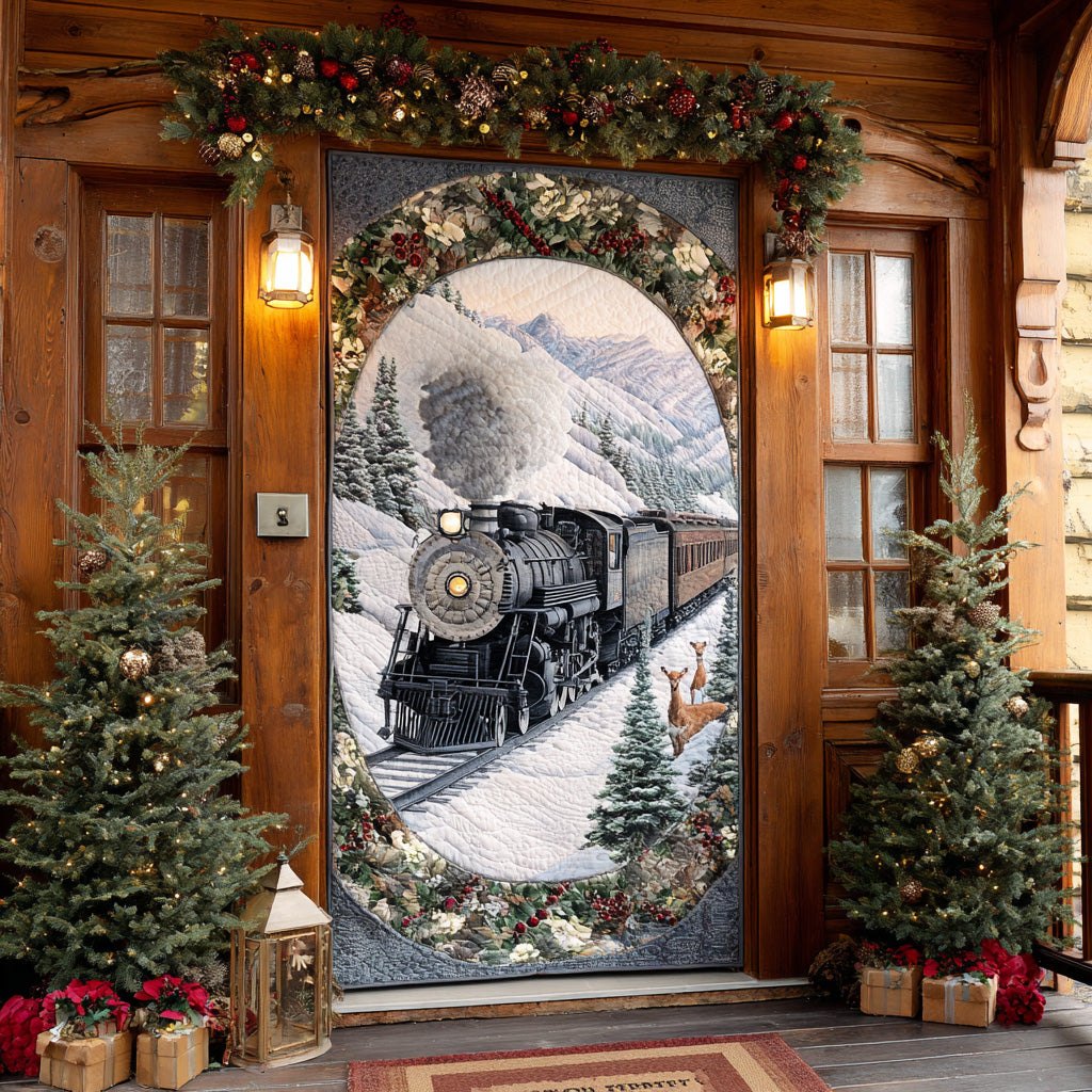 Holiday Steam Track Quilted Door Curtain printed door curtain