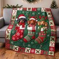 Holiday Wiener Quilted Blanket printed quilt blanket