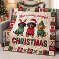 Holiday Wiener Quilted Blanket printed quilt blanket